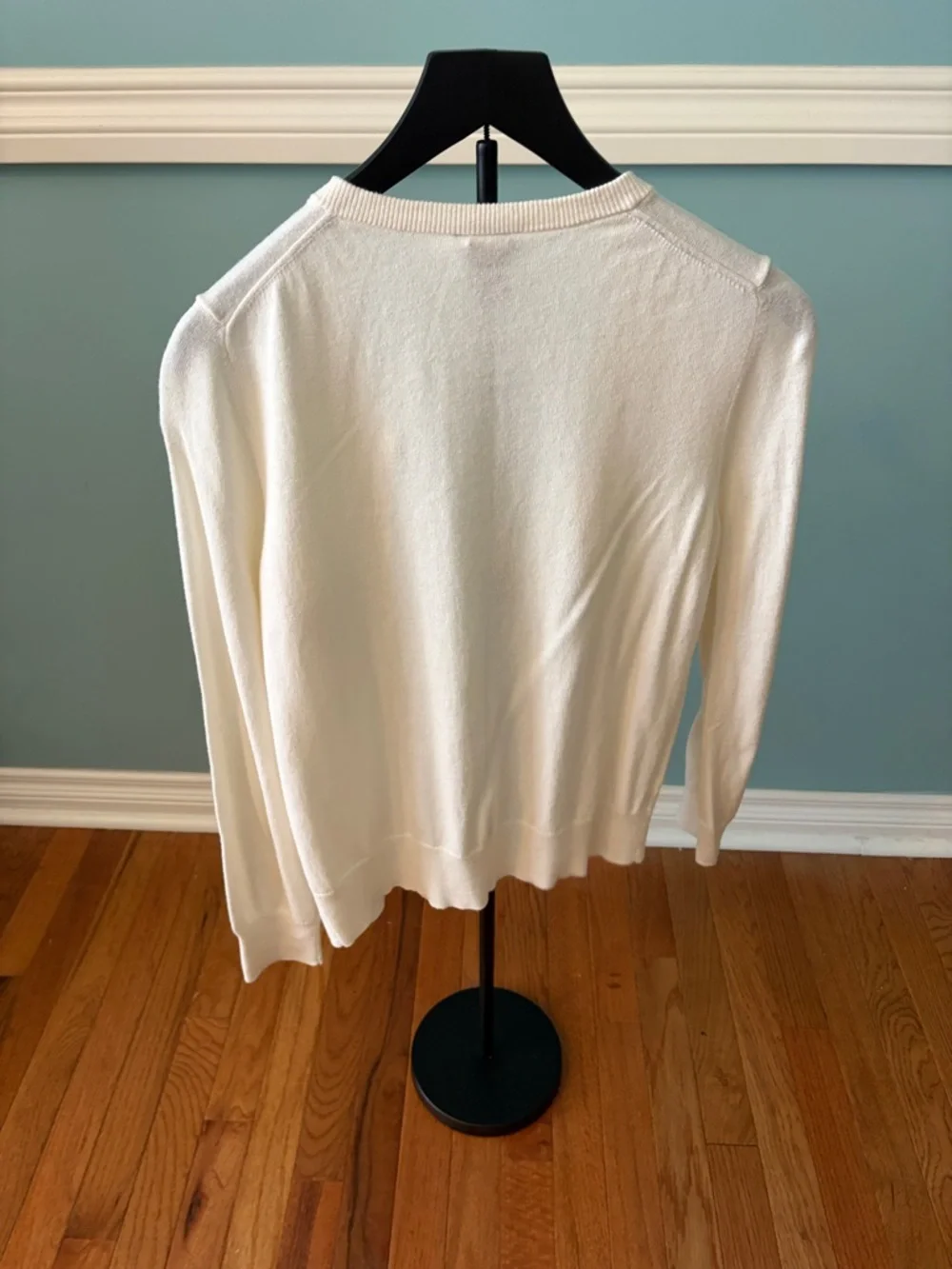 Ann Taylor Factory Cream Ribbed Crew Cardigan - Picture 2 of 3